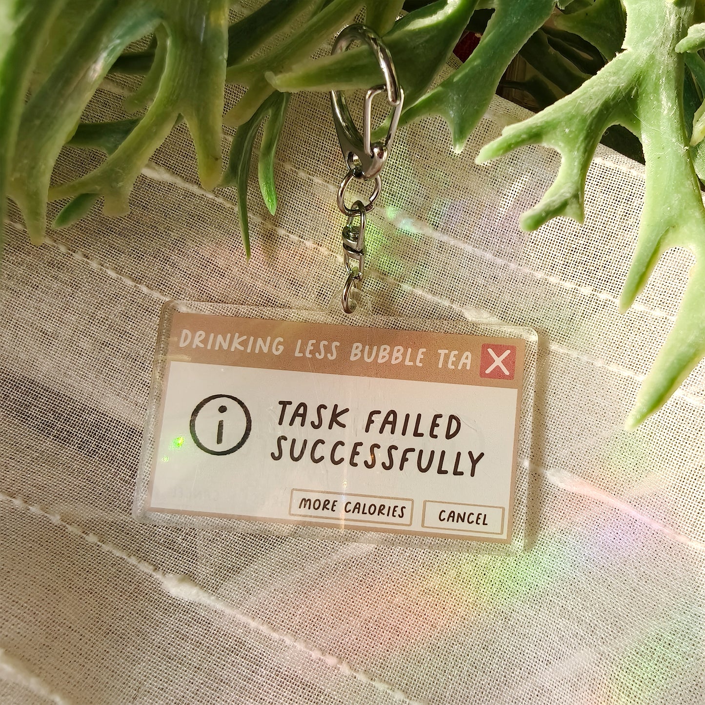 Drinking Less Bubble Tea - Task Failed Keychain