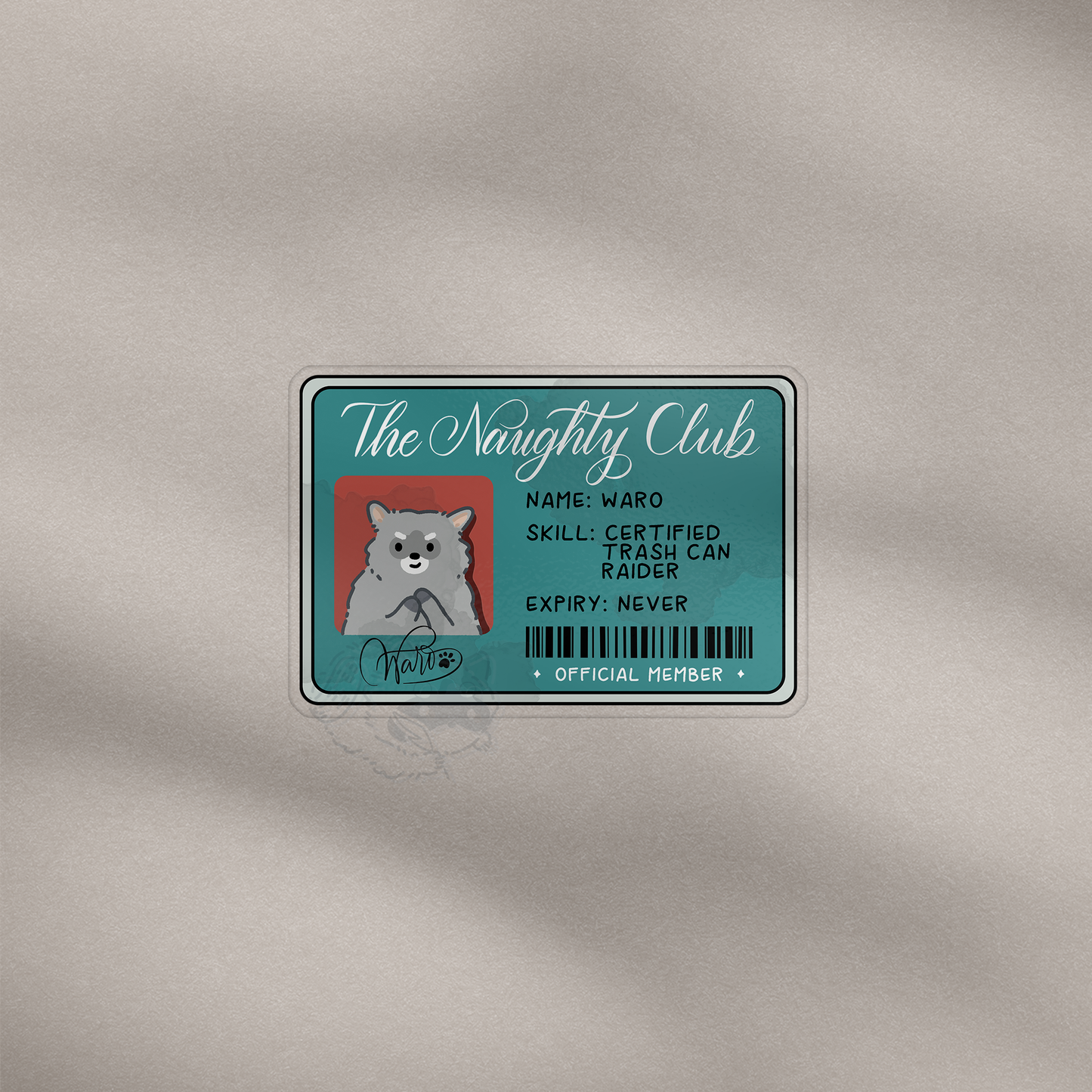 The Naughty Club - Waro Raccoon Vinyl Sticker