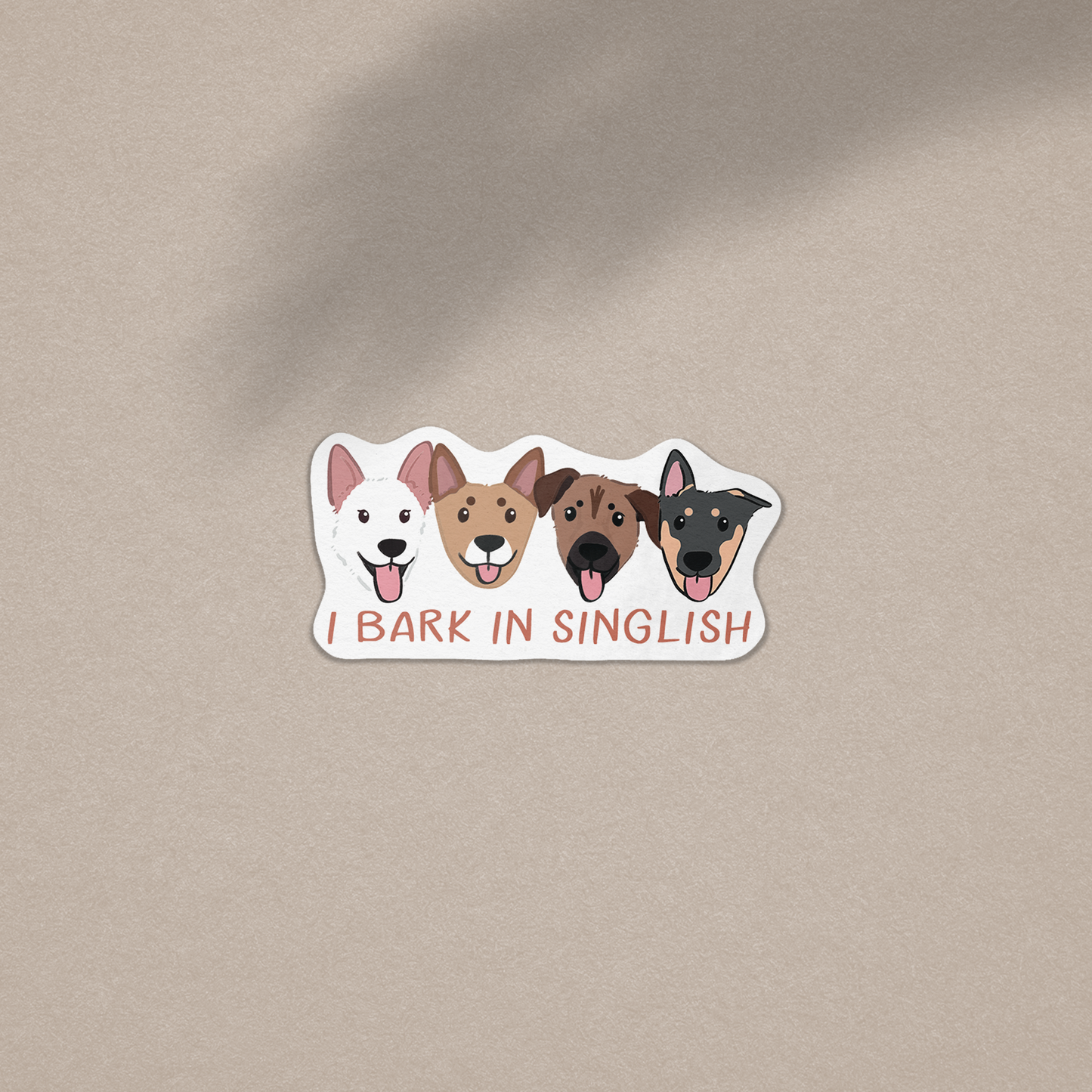 I Bark In Singlish Vinyl Sticker