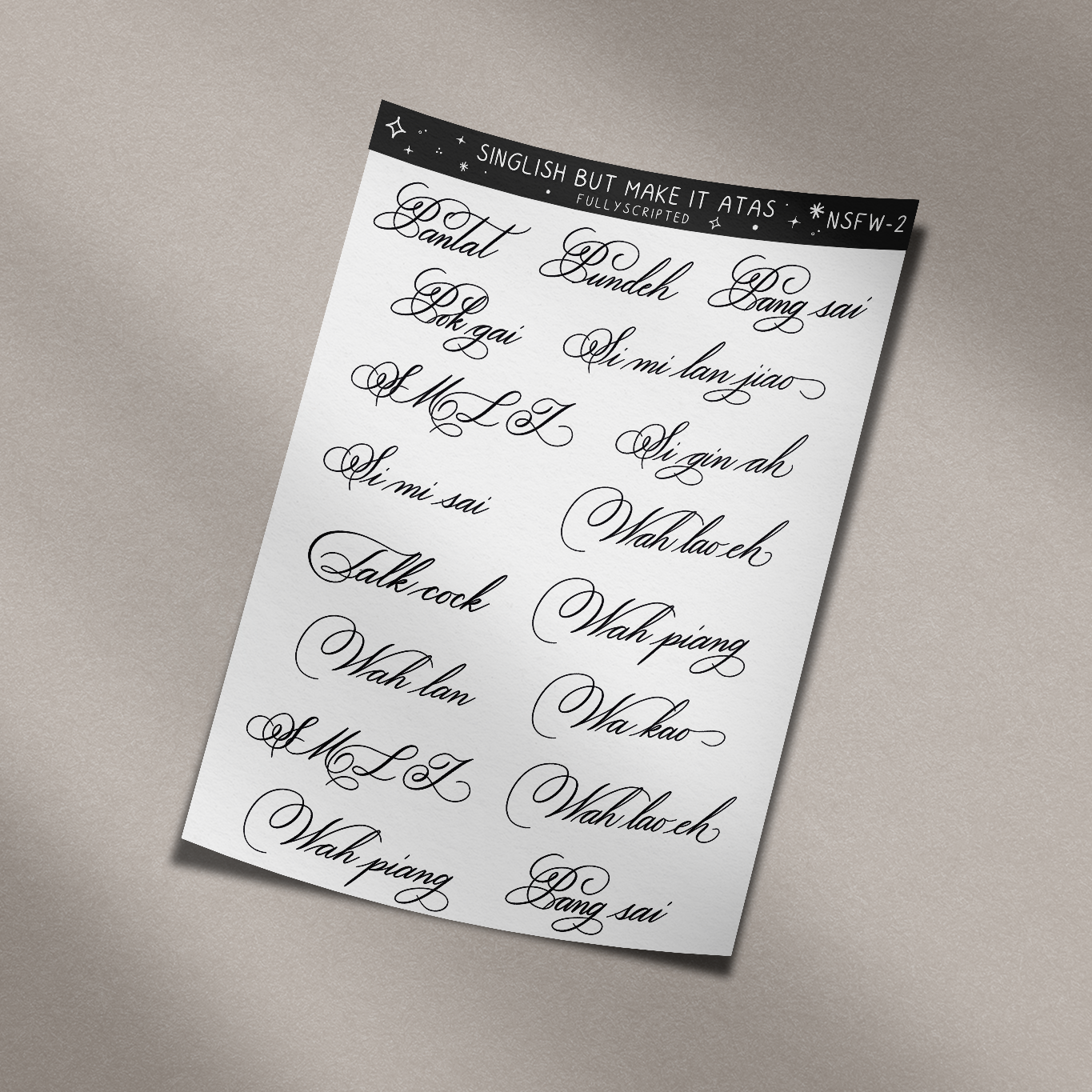 Singlish Vinyl Sticker Sheet