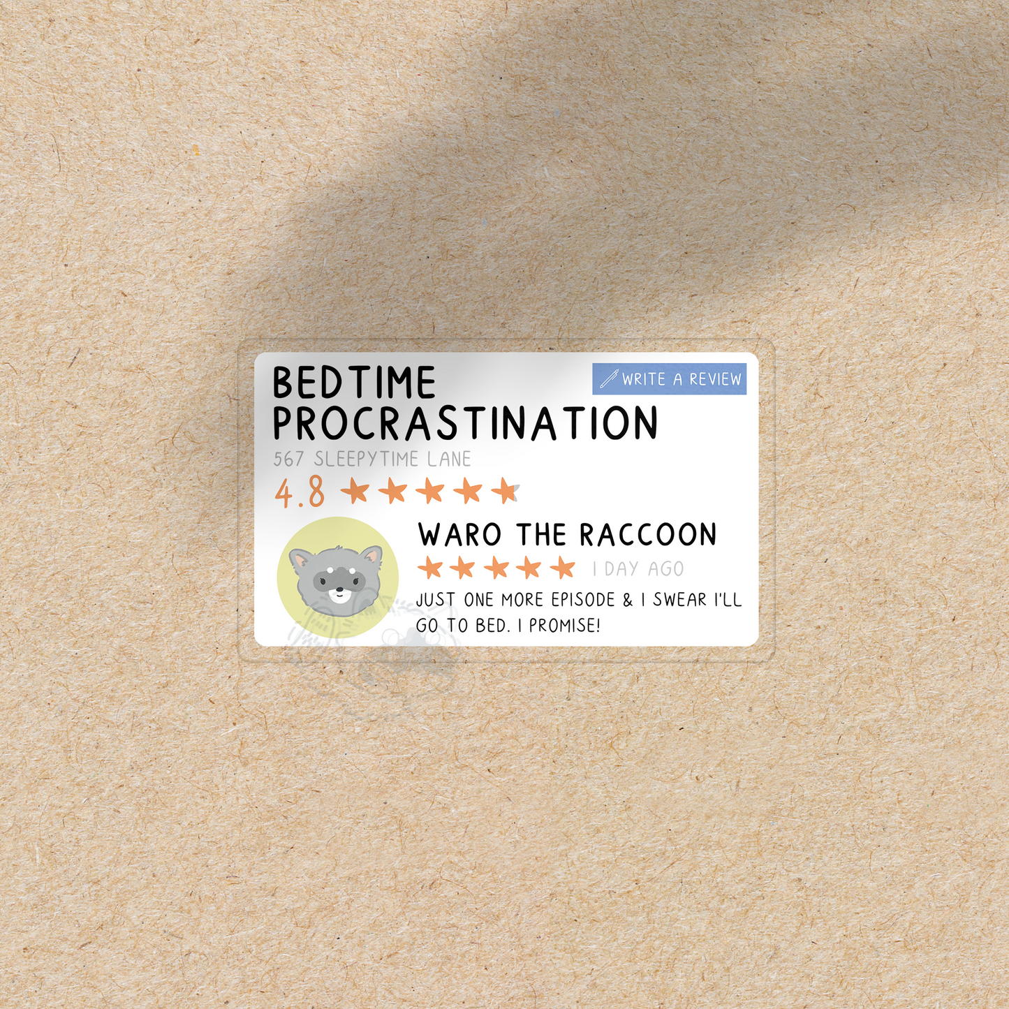 Bedtime Procrastination - Gooble Reviews Vinyl Sticker