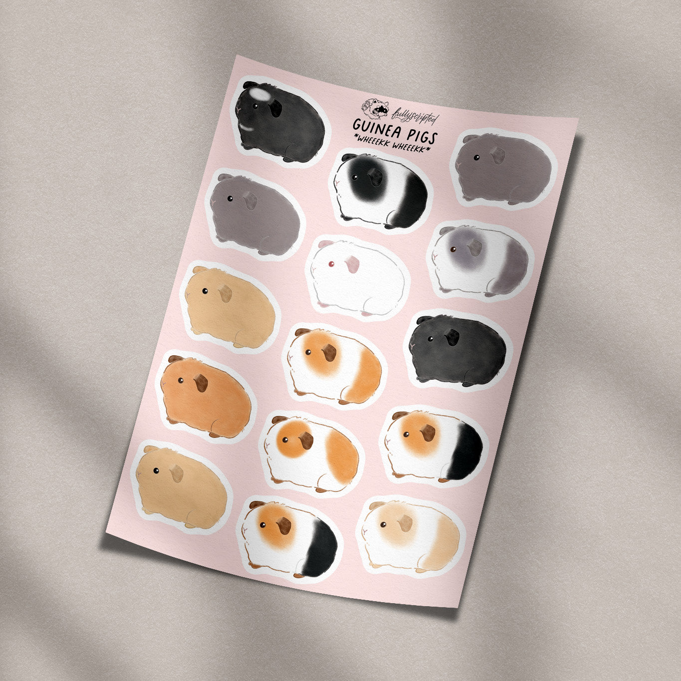 Guinea Pigs Vinyl Sticker Sheet