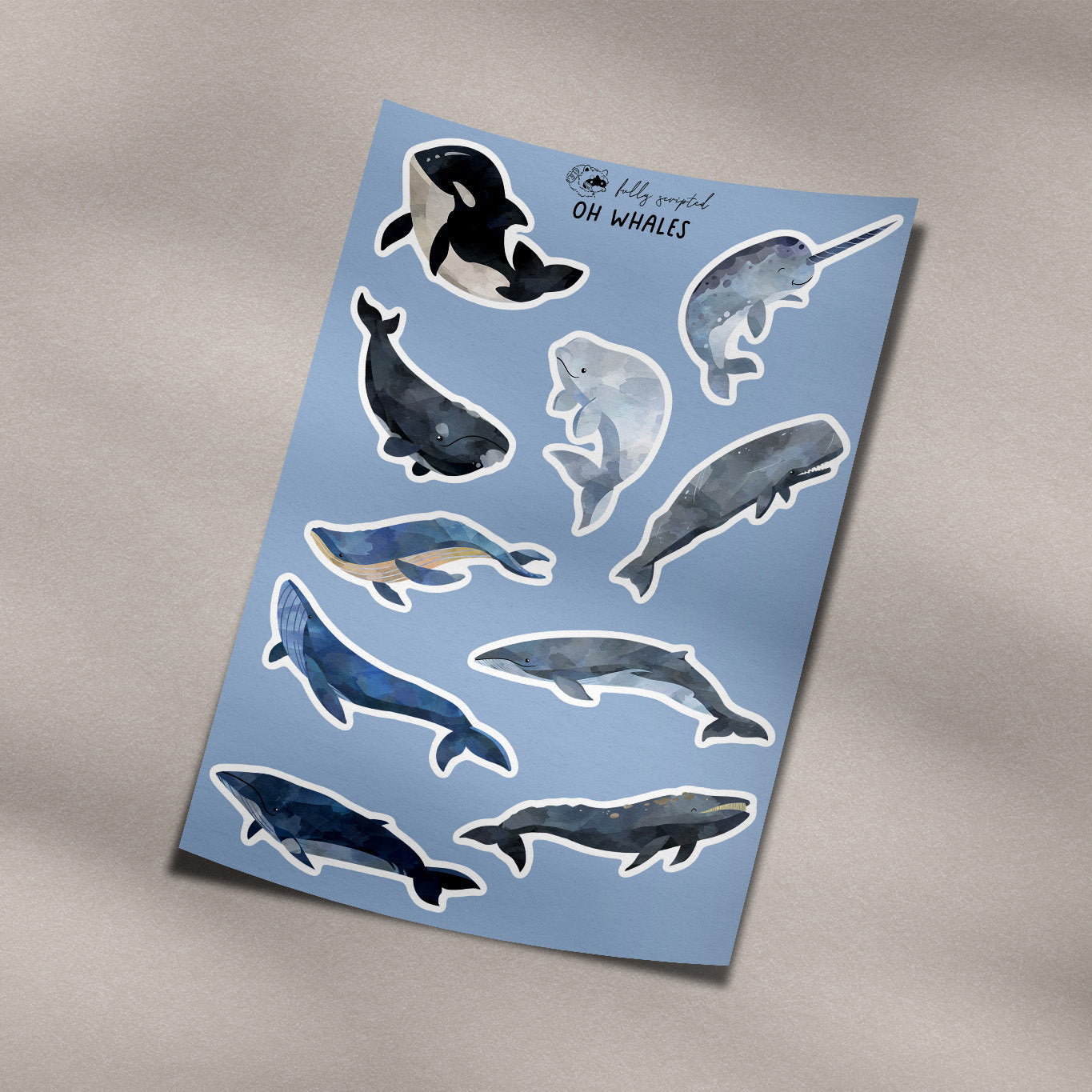 Oh Whales Vinyl Sticker Sheet