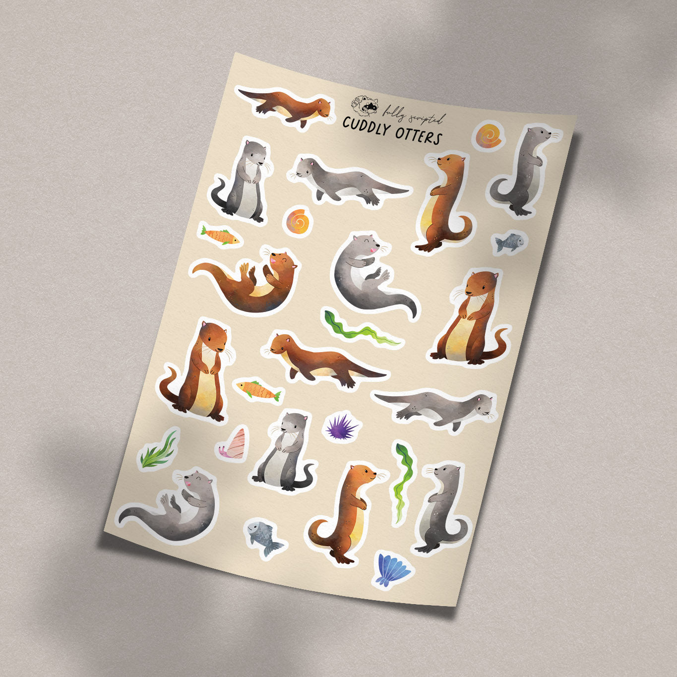 Otters Vinyl Sticker Sheet