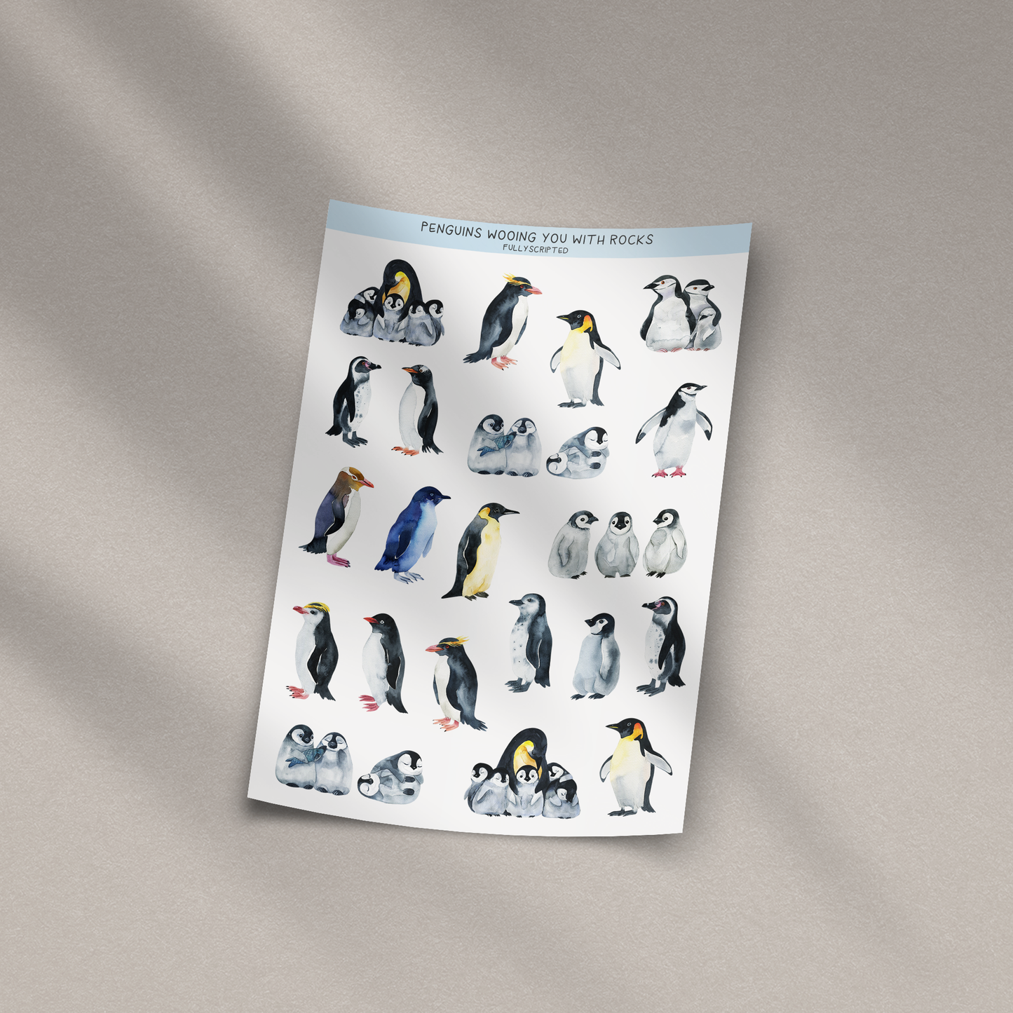 Penguins Vinyl Sticker Sheet
