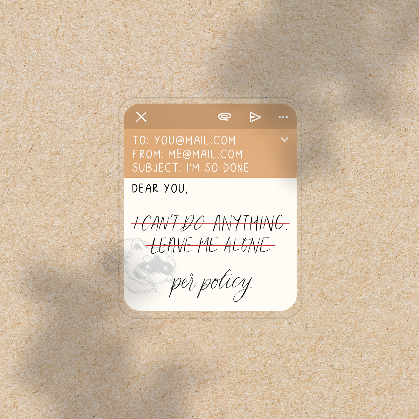 Per Policy - Transparent Vinyl Sticker