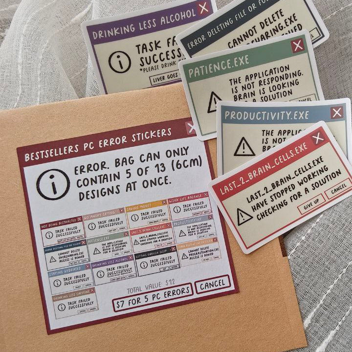 PC Errors Bestsellers Mystery Sticker Pack