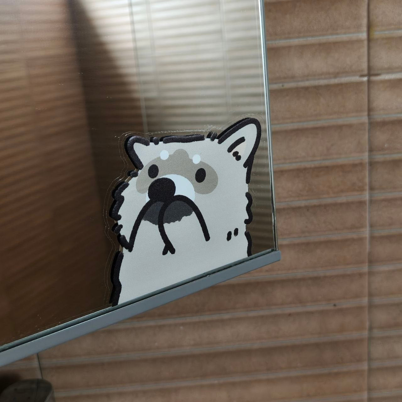 Shocked Peek-a-boo Raccoon Static Sticker