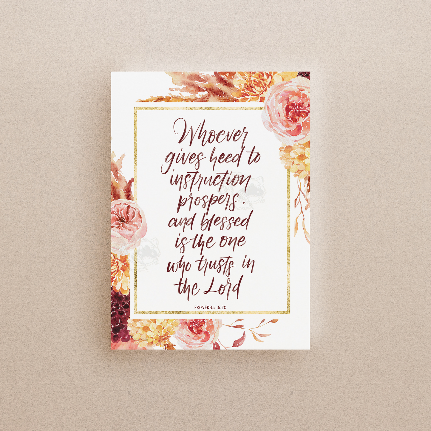 Proverbs 16:20 Bible Verse Print