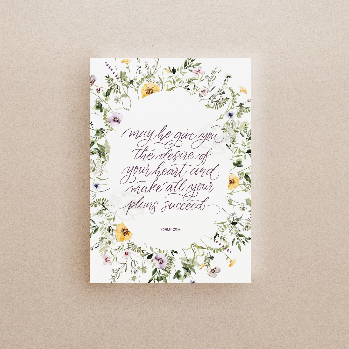 Psalm 20:4 Bible Verse Print
