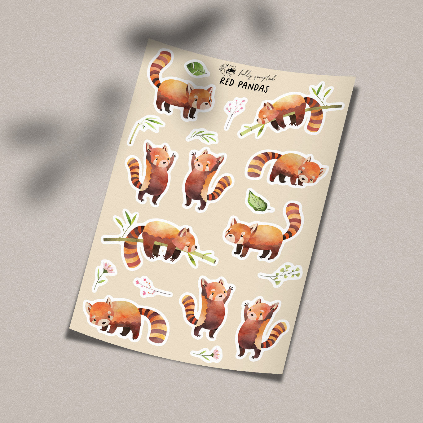 Red Pandas Vinyl Sticker Sheet