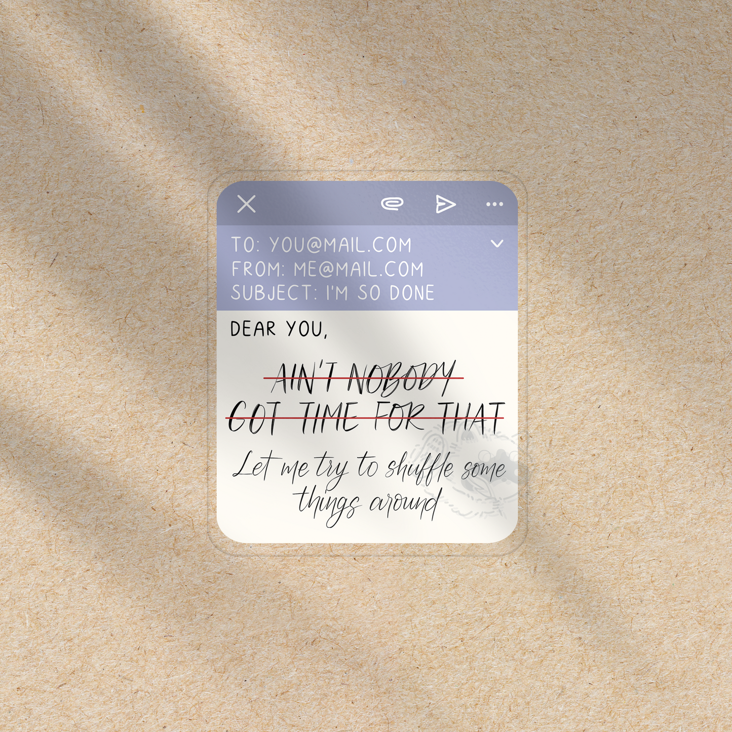 Shuffle Things Around - Transparent Vinyl Sticker