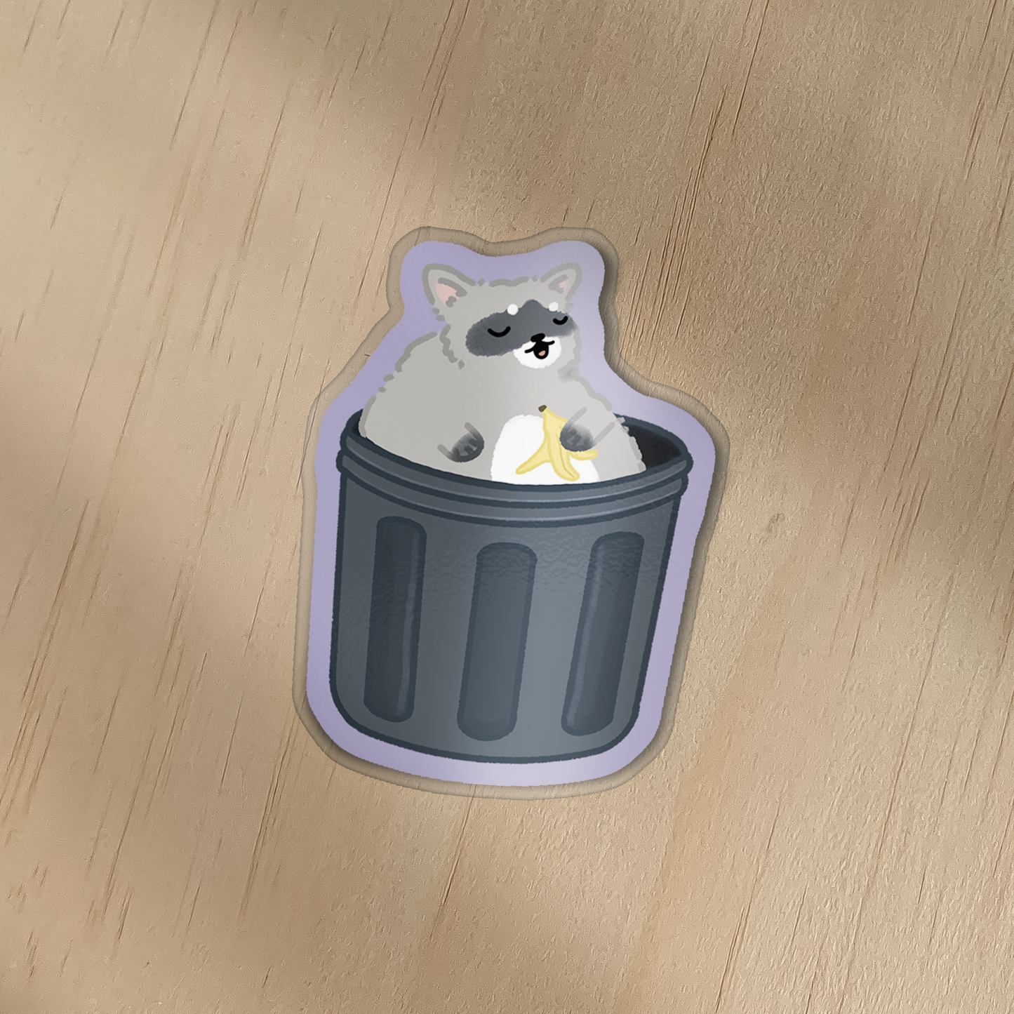 Trash Can Waro Raccoon - Vinyl Sticker