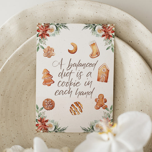 A Balanced Christmas Diet Greeting Card