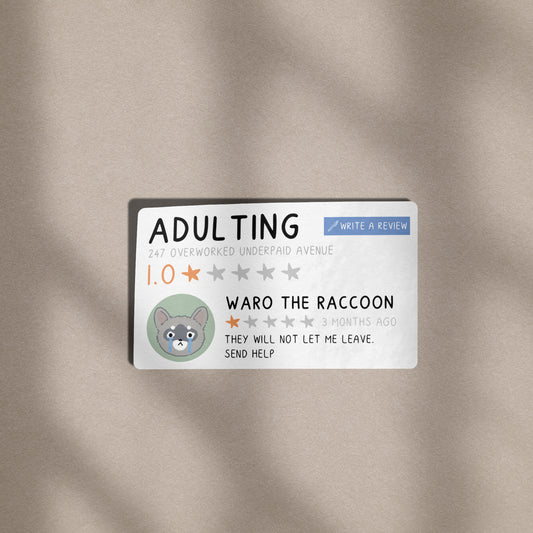 Adulting - Gooble Reviews Vinyl Sticker