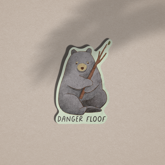 Danger Floof / Bear Vinyl Sticker