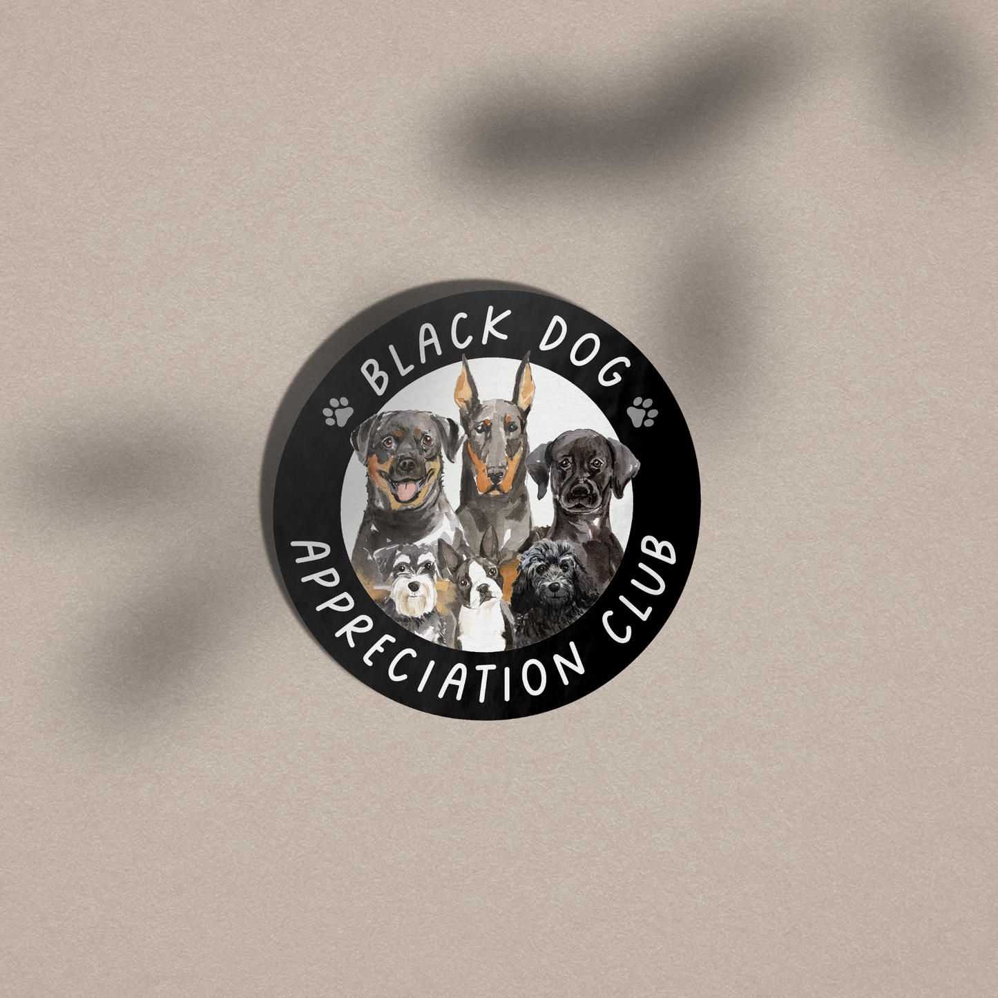 Black Dog Appreciation Club Vinyl Sticker