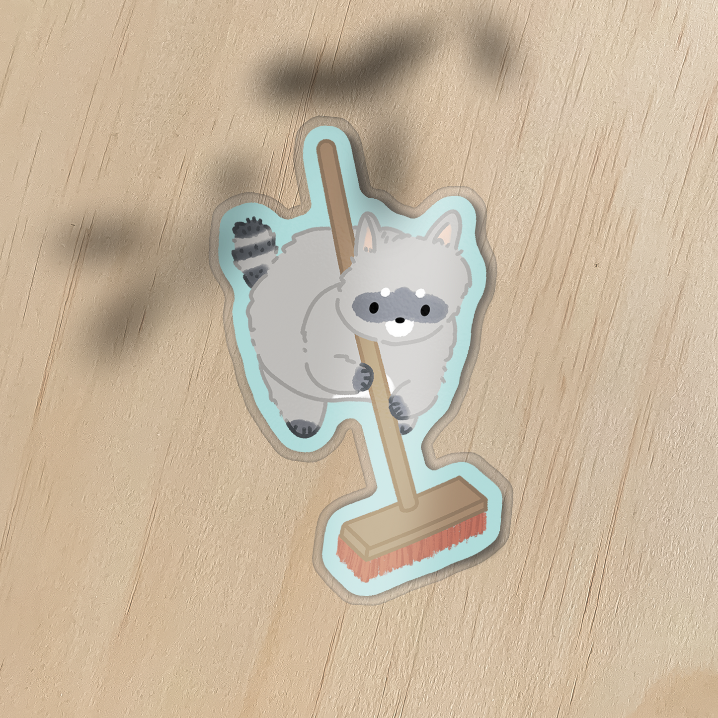 Brusha Brush Waro Raccoon- Vinyl Sticker
