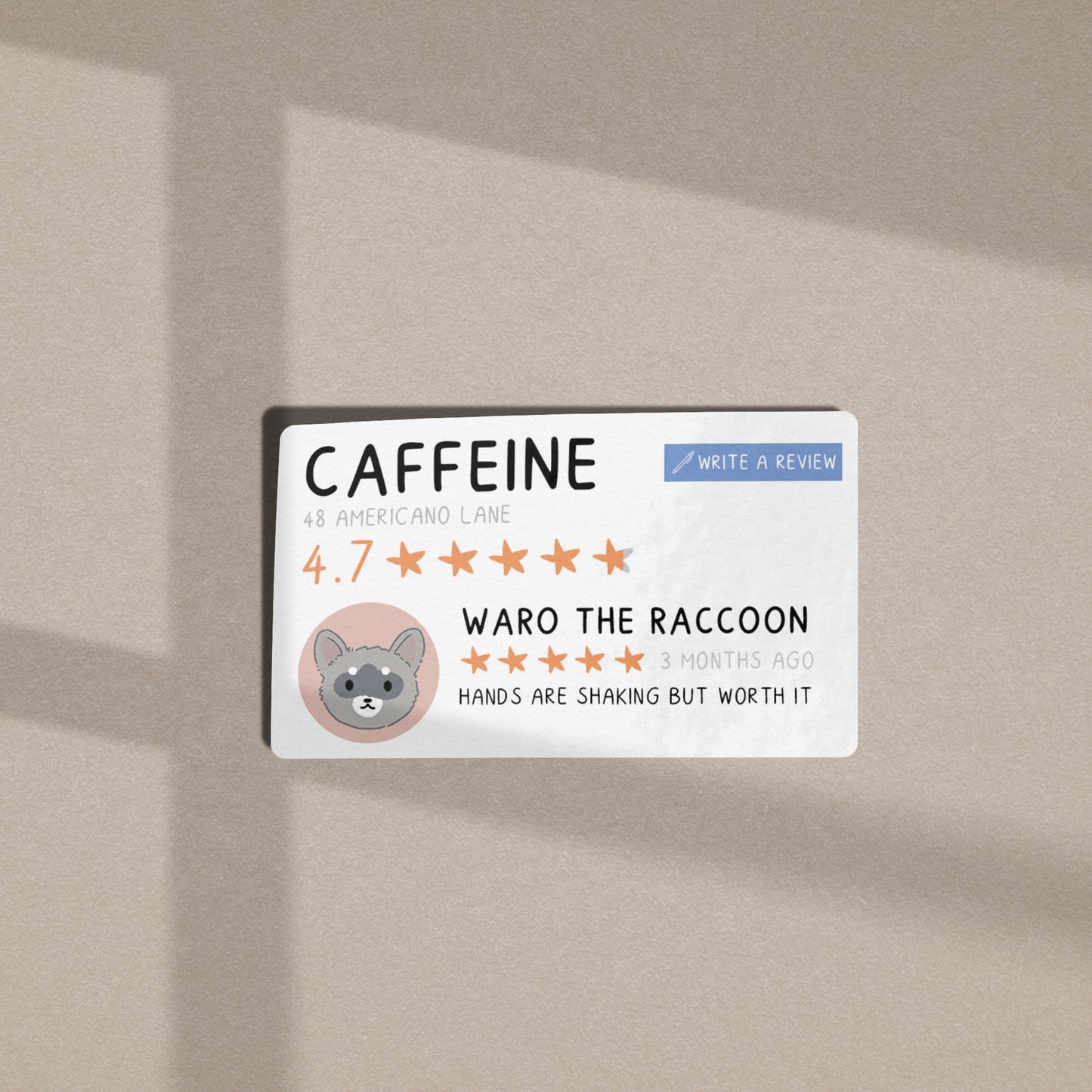 Caffeine - Gooble Reviews Vinyl Sticker