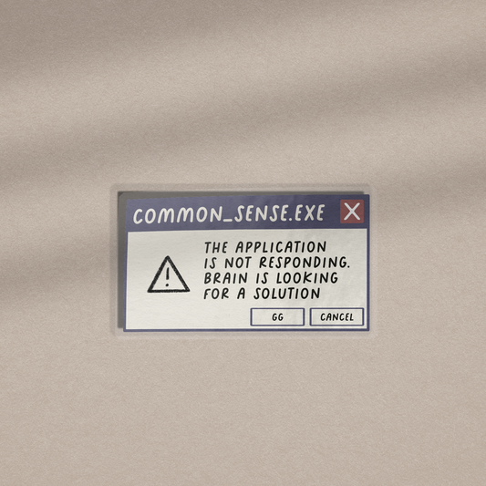 Common Sense PC Error - Transparent Vinyl Sticker