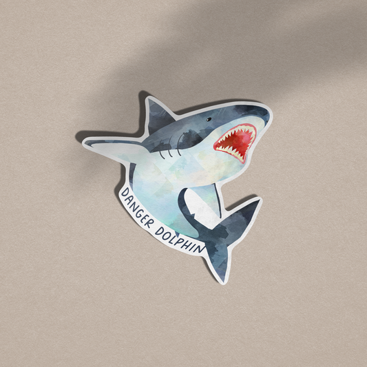 Danger Dolphin / Shark Vinyl Sticker