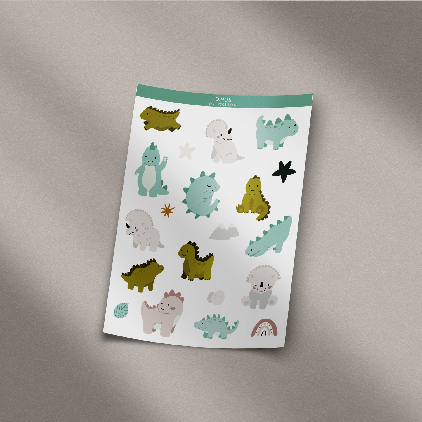 Dinos Vinyl Sticker Sheet