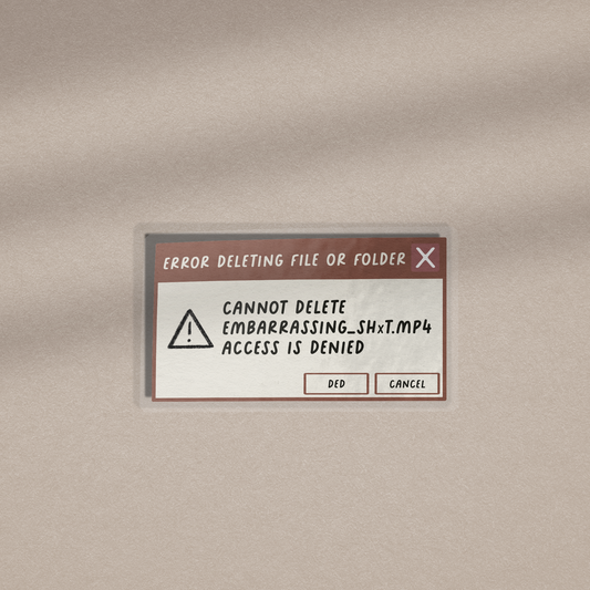 Embarrassing Shit PC Error - Transparent Vinyl Sticker