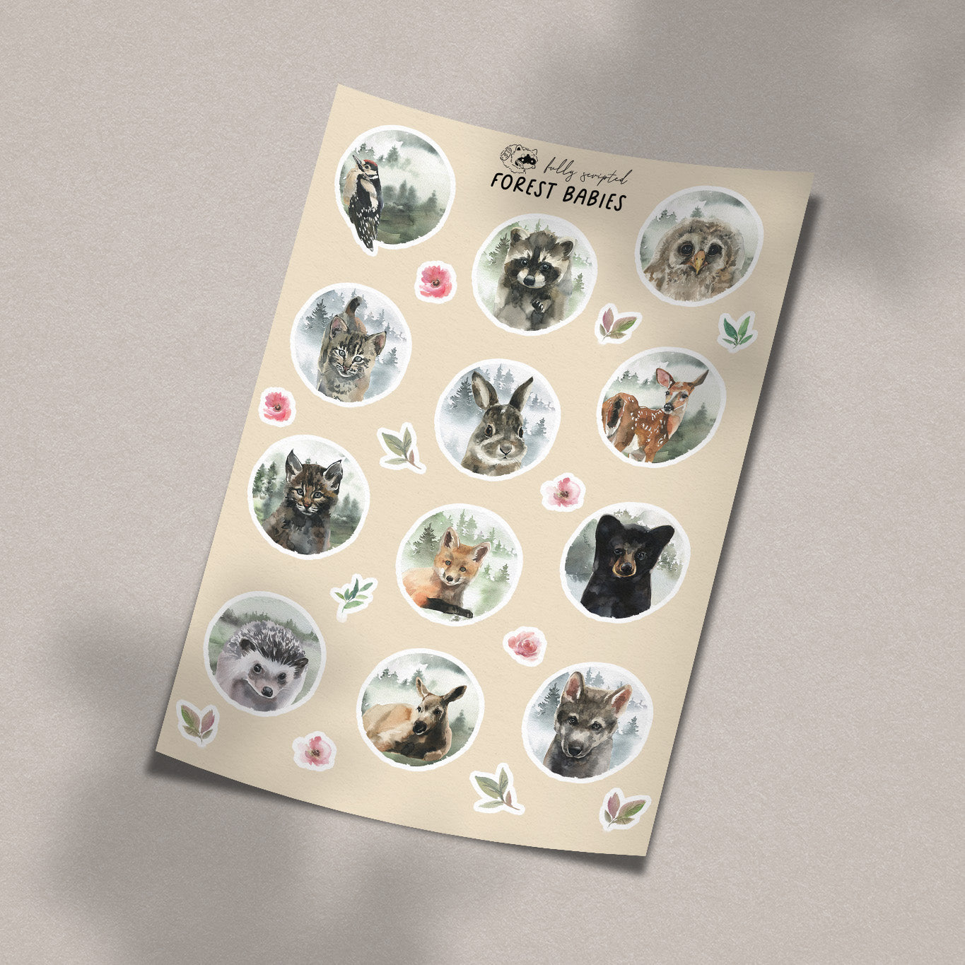 Forest Babies Vinyl Sticker Sheet