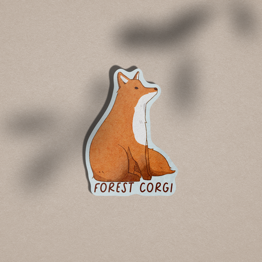 Forest Corgi / Fox Vinyl Sticker