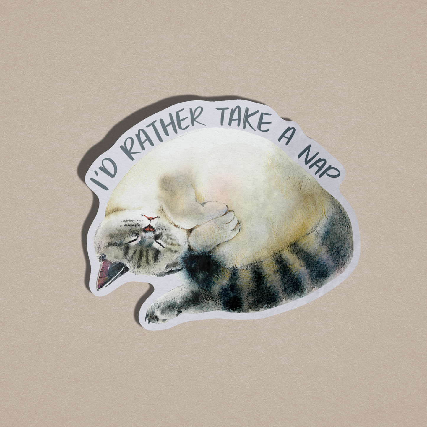 I'd Rather Take A Nap Vinyl Sticker