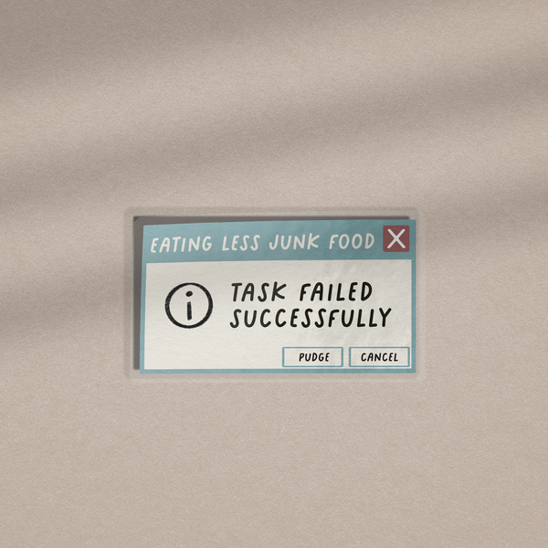 Less Food Sticker Eating Less Junk Food PC Error - Transparent Vinyl Sticker – Fullyscripted