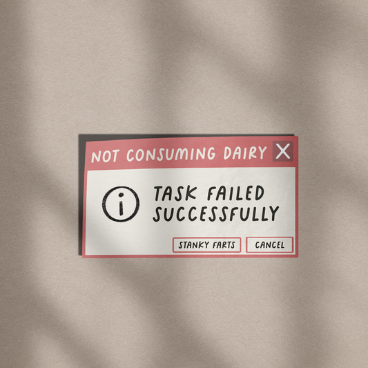 Not Consuming Dairy PC Error - Vinyl Sticker