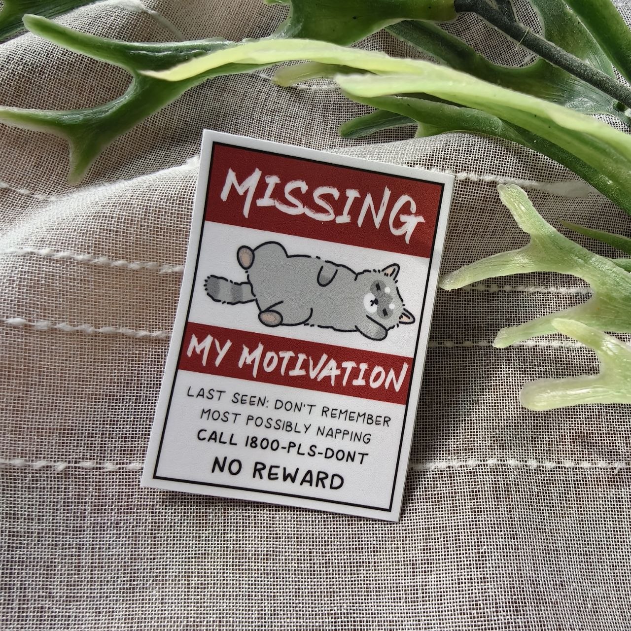 Missing Poster - Waro Raccoon Vinyl Sticker