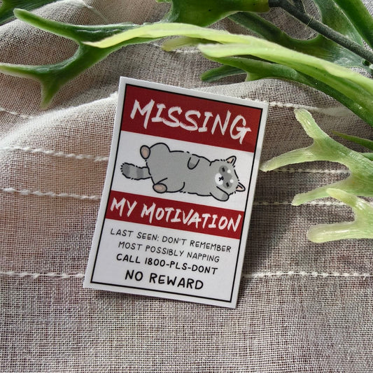 Missing Poster - Waro Raccoon Vinyl Sticker