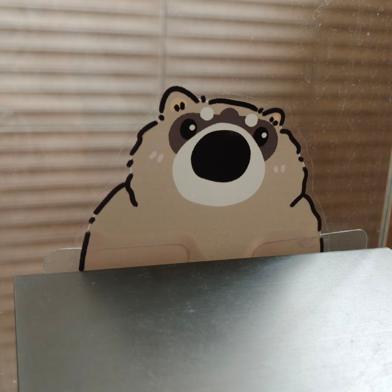 Chonky Peek-a-boo Raccoon Static Sticker