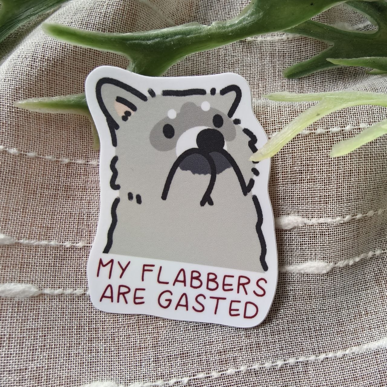 My Flabbers Are Gasted - Waro Raccoon Vinyl Sticker