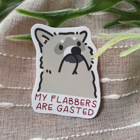 My Flabbers Are Gasted - Waro Raccoon Vinyl Sticker