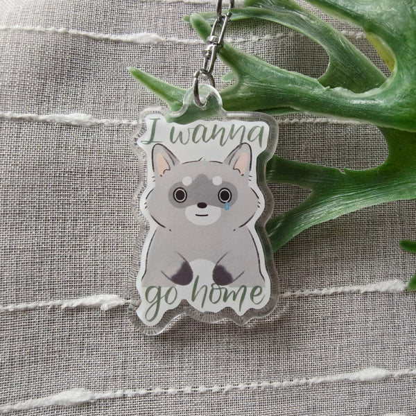 I Wanna Go Home - Waro Raccoon Keychain