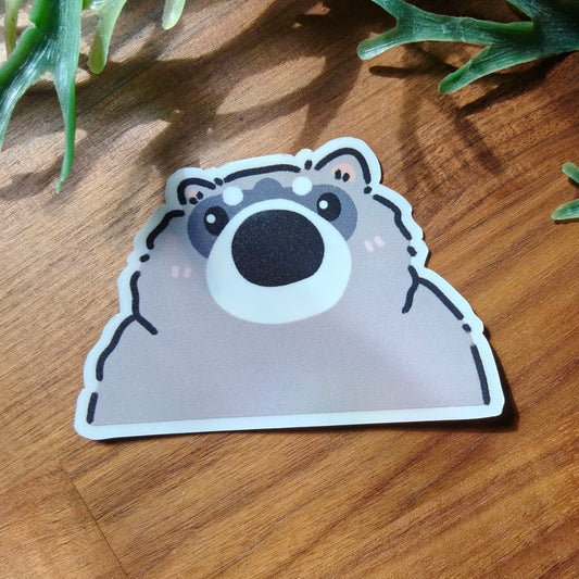 Chonky Peek-a-boo Raccoon Static Sticker