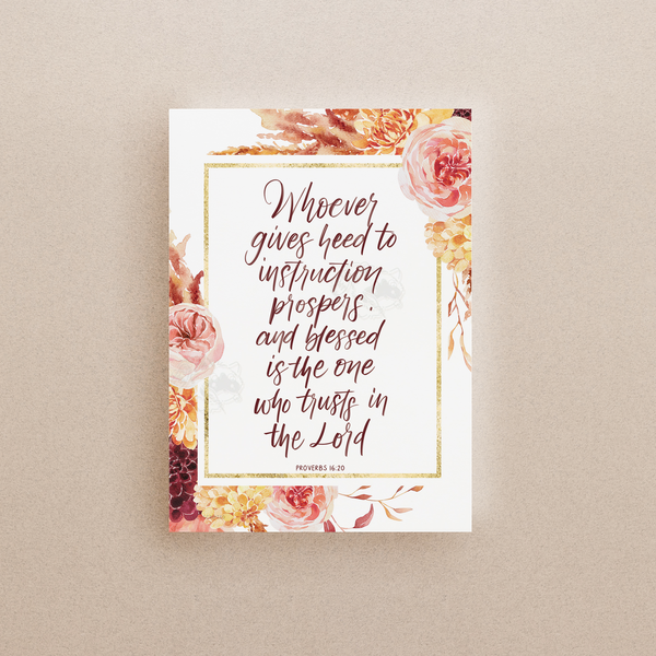 Proverbs 16:20 Bible Verse Print