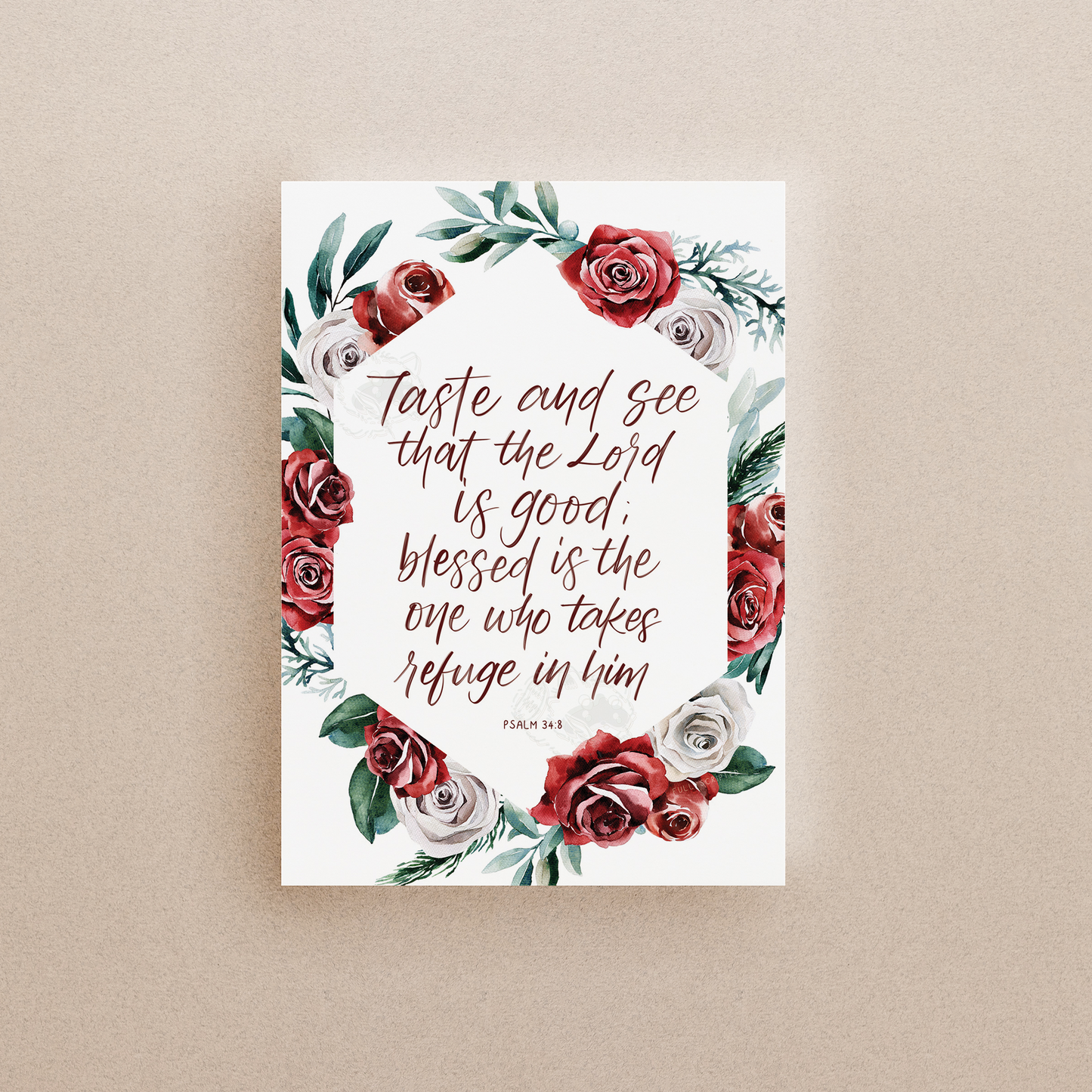 Psalm 34:8 Bible Verse Print