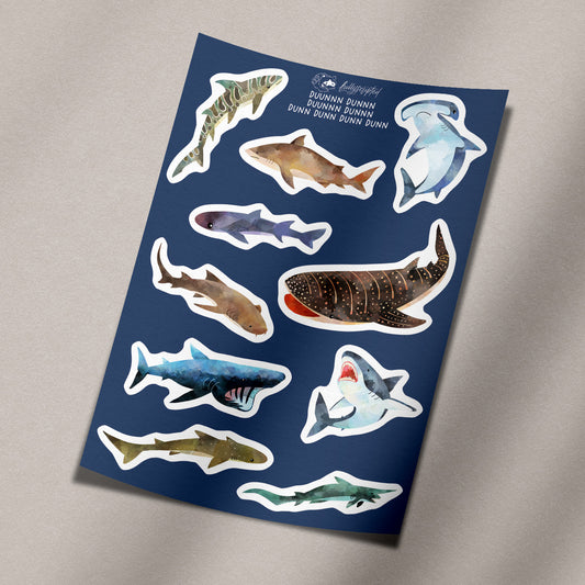 Sharks Vinyl Sticker Sheet