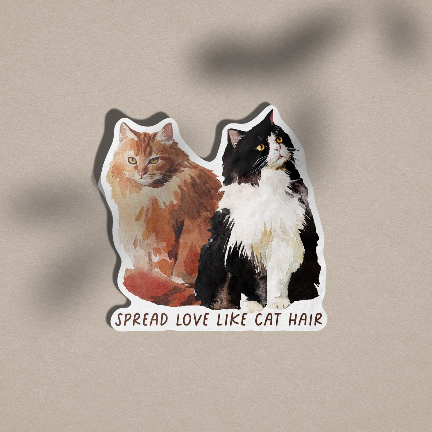 Spread Love Like Cat Hair Vinyl Sticker