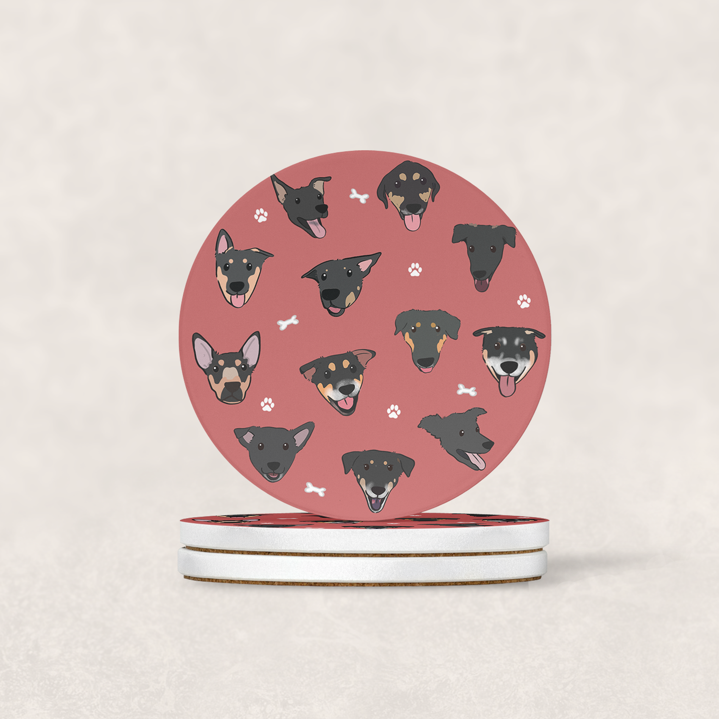 Black Singapore Specials Dogs Coaster